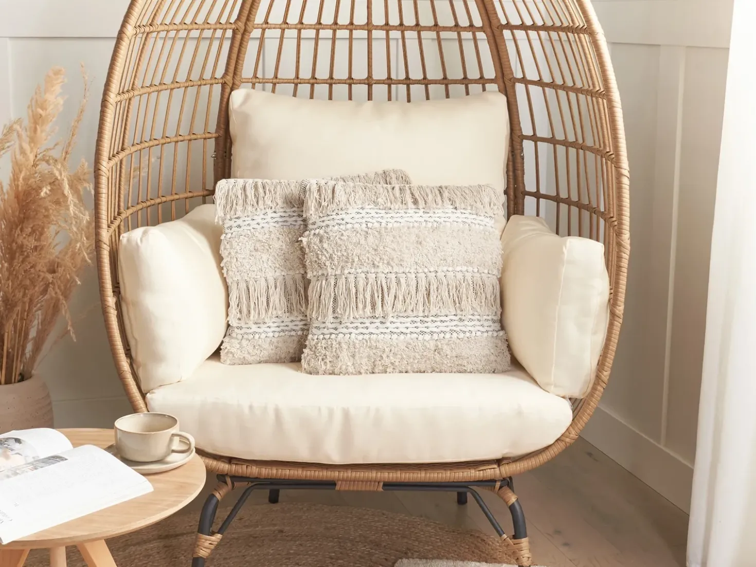 Set di 2 cuscini VILLUR Cotone 45 x 45 cm Beige A strisce