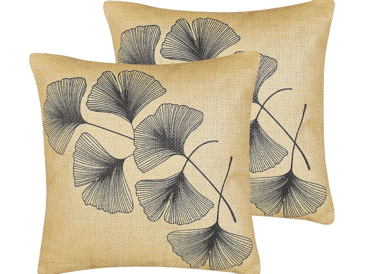 Set di 2 cuscini WAKAD 45 x 45 cm Beige Trama di piante