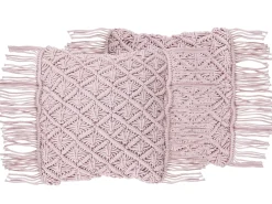 Set di 2 cuscini YANIKLAR Cotone 40 x 40 cm Rosa Trama geometrica