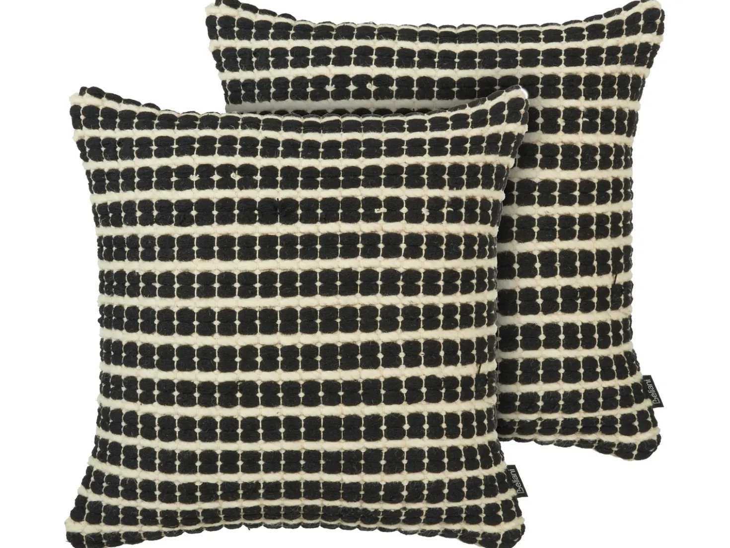 Set di 2 cuscini YONCALI Cotone 45 x 45 cm Nero Trama a scacchi