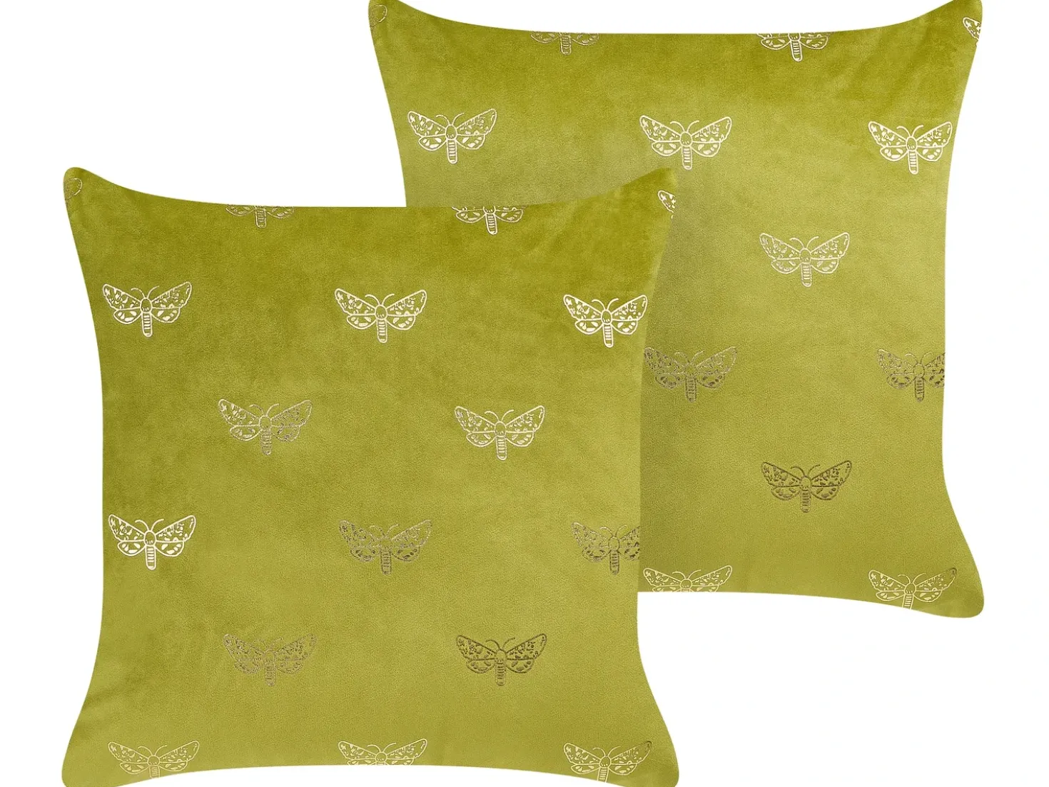 Set di 2 cuscini YUZURI Velluto 45 x 45 cm Verde chiaro Trama animale