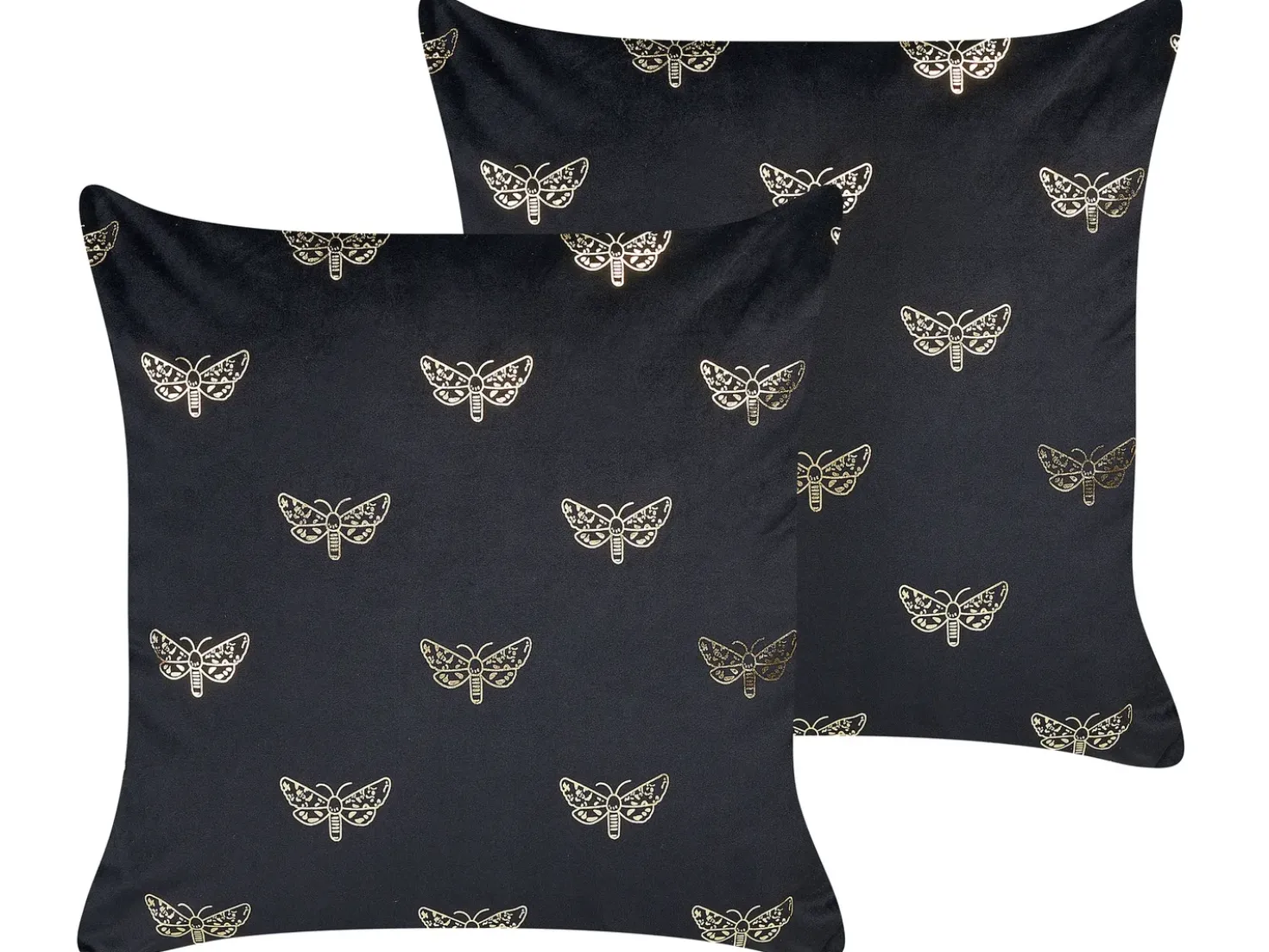 Set di 2 cuscini YUZURI Velluto 45 x 45 cm Nero Trama animale