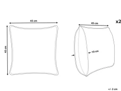 Set di 2 cuscini YUZURI Velluto 45 x 45 cm Nero Trama animale