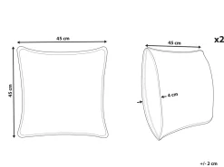 Set di 2 cuscini YUZURI Velluto 45 x 45 cm Verde smeraldo Trama animale