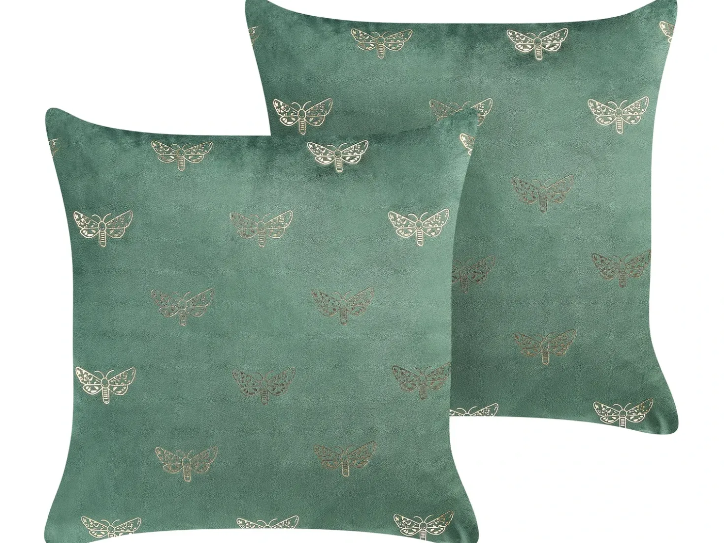 Set di 2 cuscini YUZURI Velluto 45 x 45 cm Verde smeraldo Trama animale