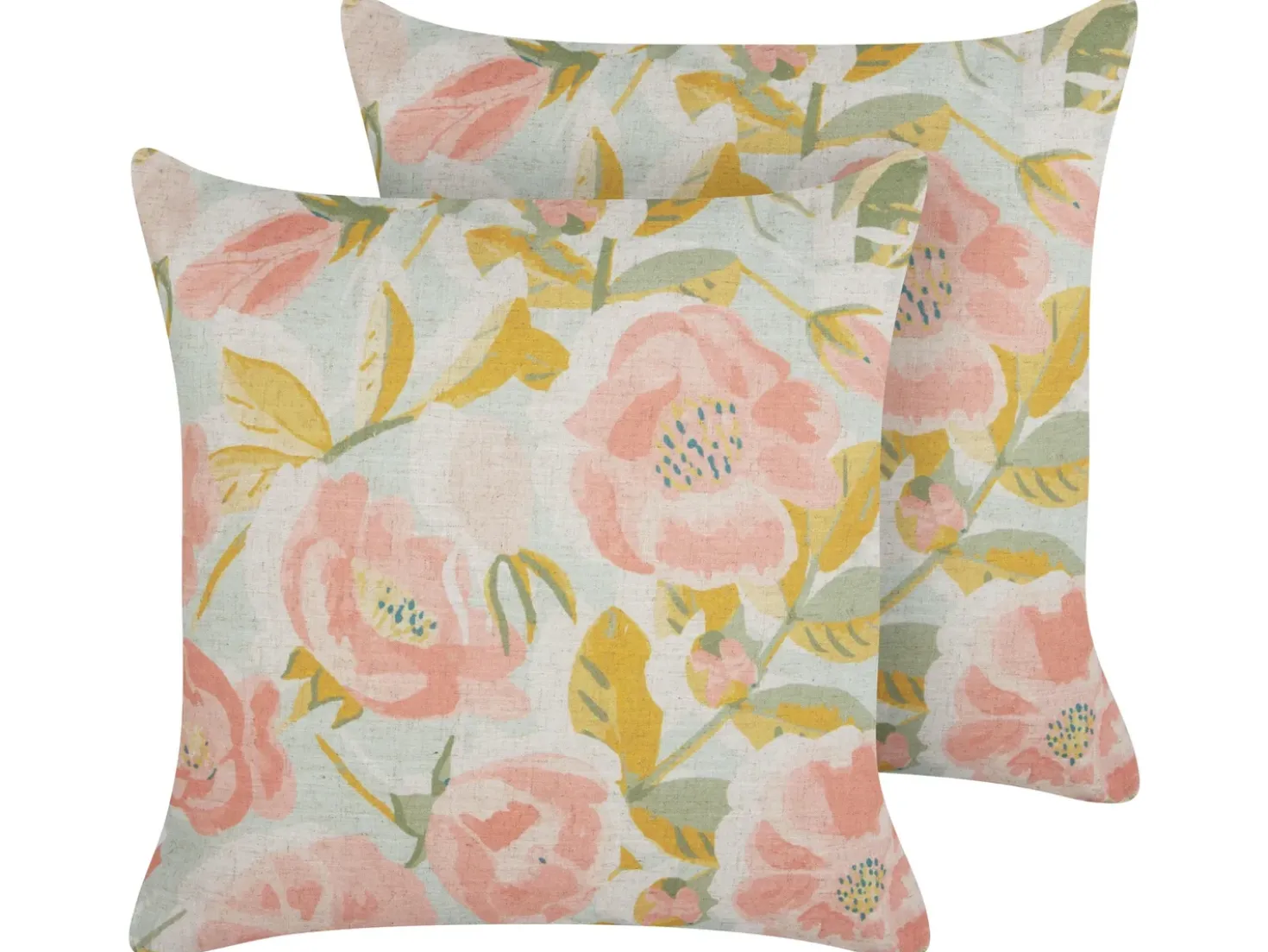 Set di 2 cuscini ZAHRIYE 45 x 45 cm Rosa Trama floreale