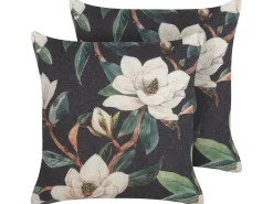 Set di 2 cuscini ZAHRIYE 45 x 45 cm Nero Trama floreale