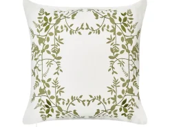 Set di 2 cuscini ZALEYA Cotone 45 x 45 cm Bianco Trama floreale