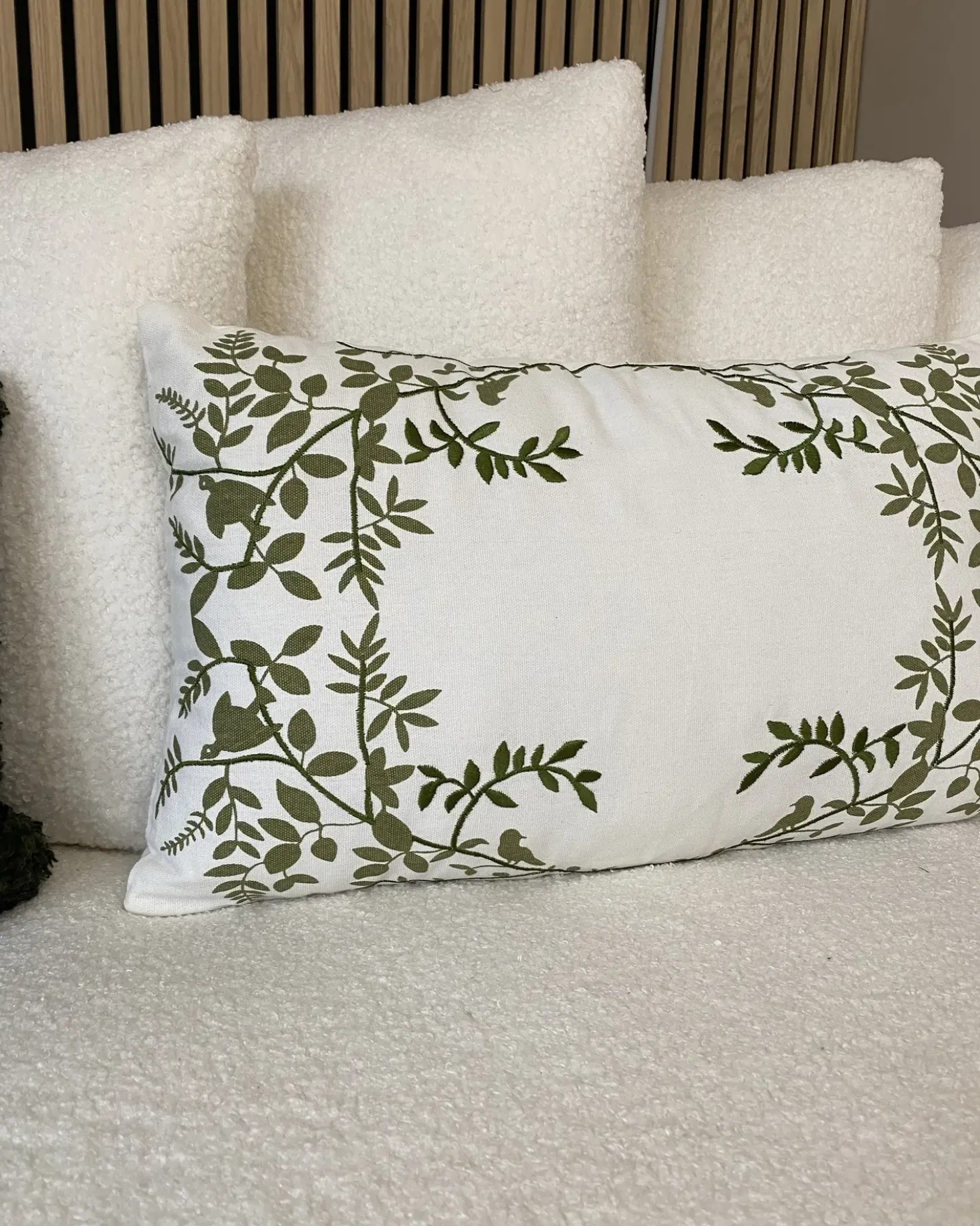 Set di 2 cuscini ZALEYA Cotone 30 x 50 cm Bianco Trama floreale