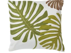 Set di 2 cuscini ZENOBIA Cotone 45 x 45 cm Verde scuro Trama di piante