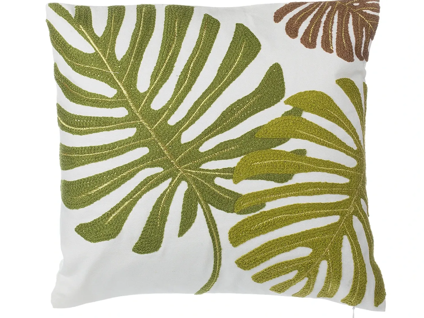 Set di 2 cuscini ZENOBIA Cotone 45 x 45 cm Verde scuro Trama di piante