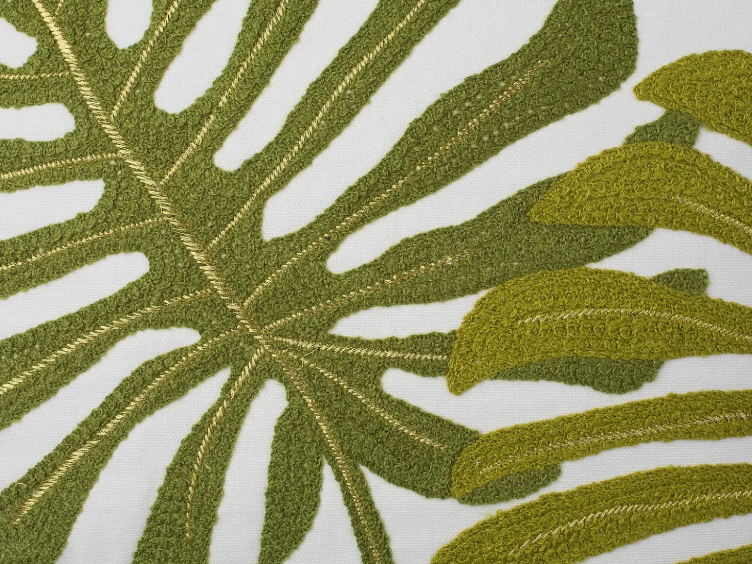 Set di 2 cuscini ZENOBIA Cotone 45 x 45 cm Verde scuro Trama di piante