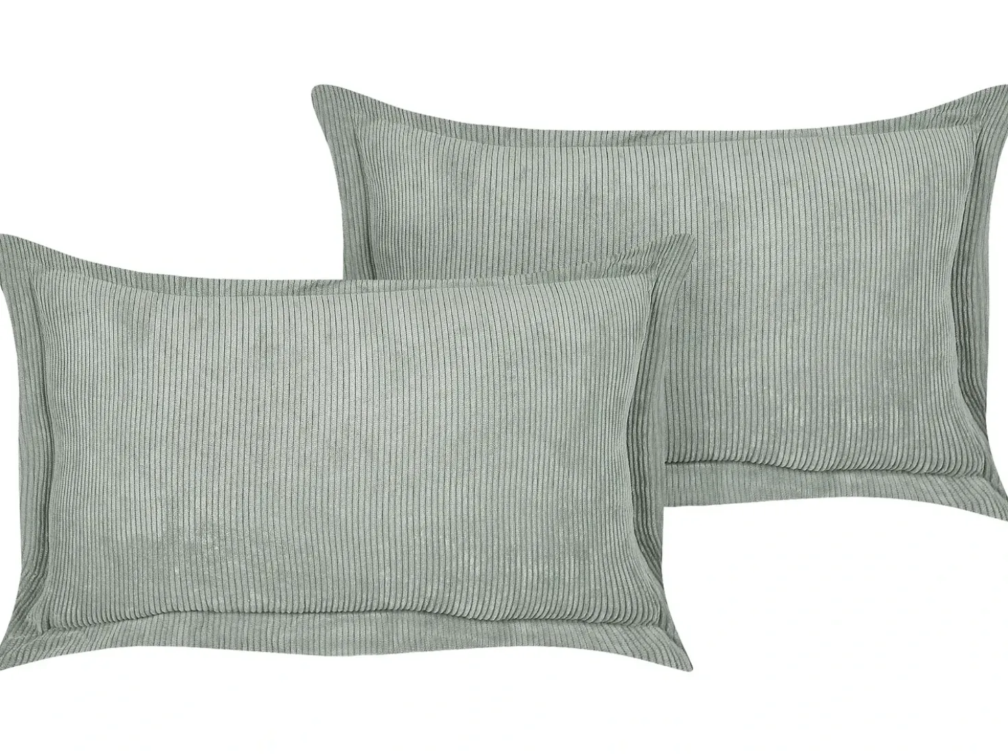 Set di 2 cuscini ZINNIA Velluto a coste 47 x 27 cm Verde chiaro Tinta unita