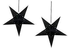 Set di 2 decorazioni da appendere LED MOTTI Stella 45 cm Nero