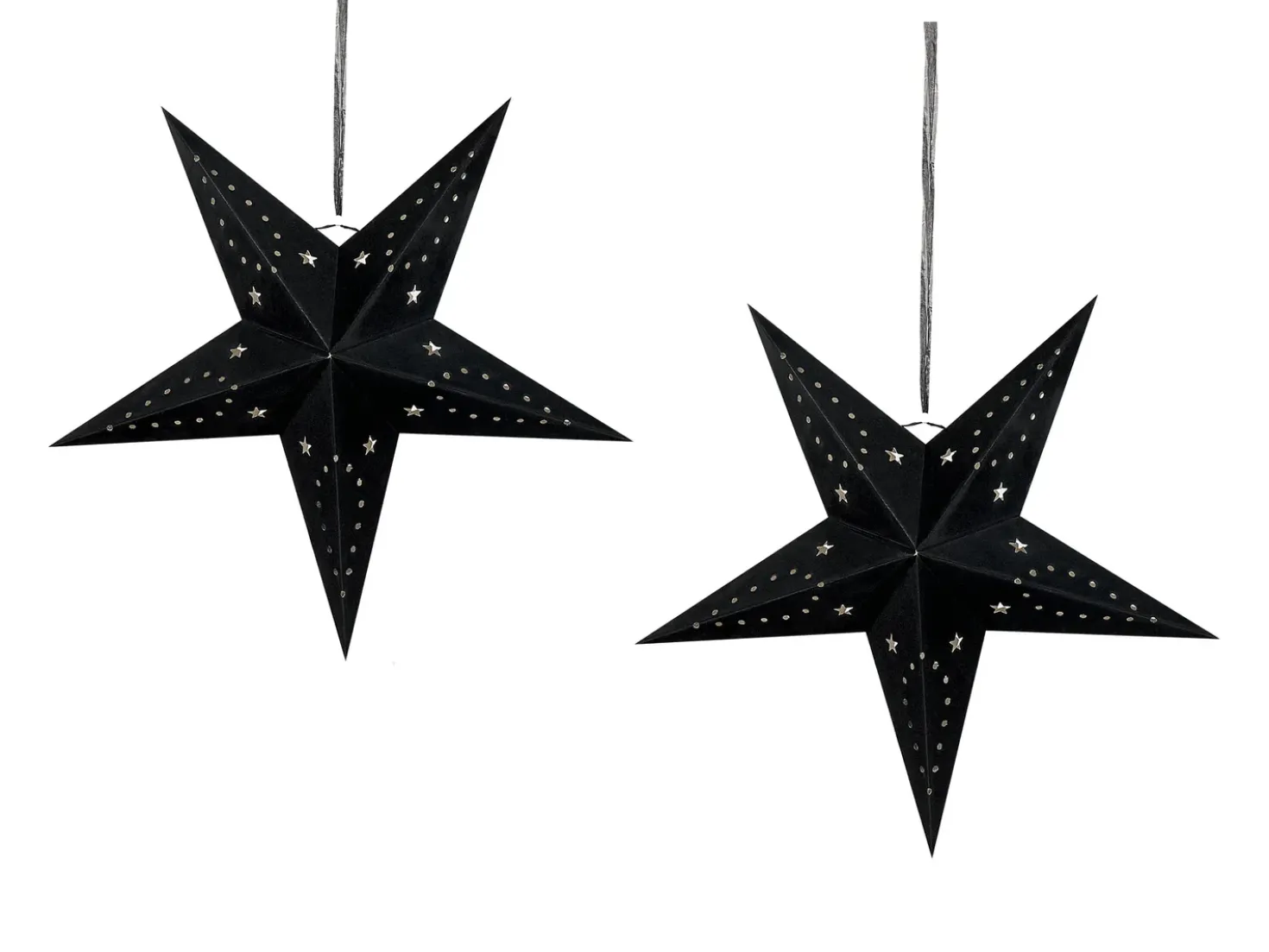 Set di 2 decorazioni da appendere LED MOTTI Stella 45 cm Nero