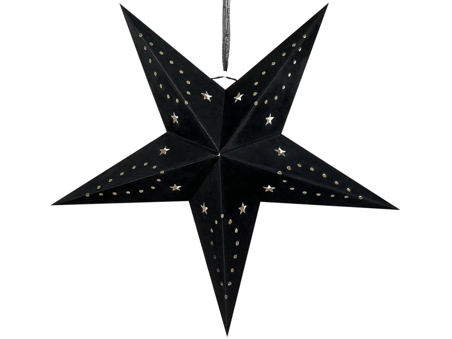 Set di 2 decorazioni da appendere LED MOTTI Stella 45 cm Nero