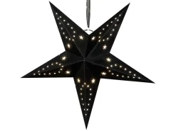 Set di 2 decorazioni da appendere LED MOTTI Stella 45 cm Nero