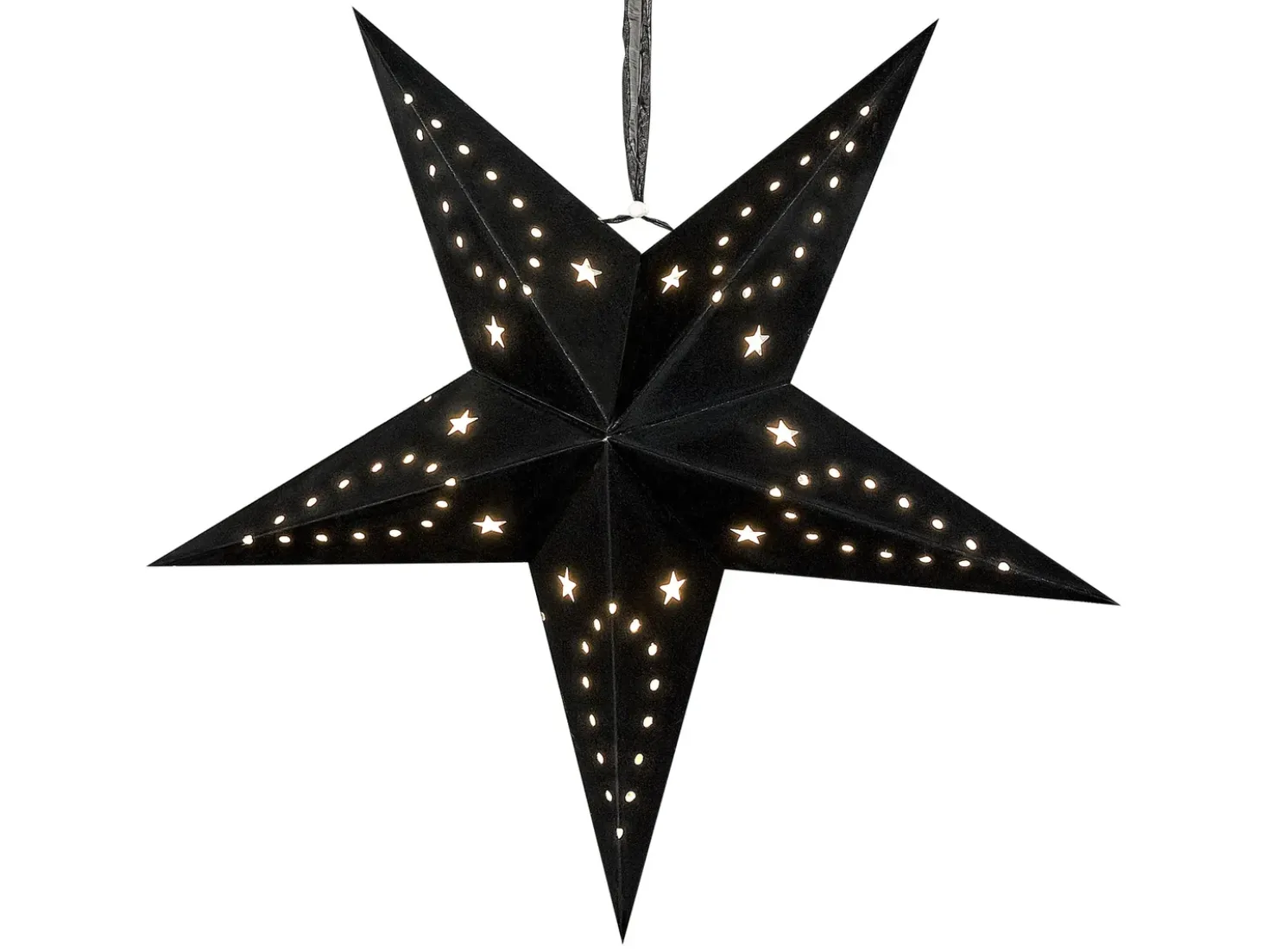 Set di 2 decorazioni da appendere LED MOTTI Stella 45 cm Nero