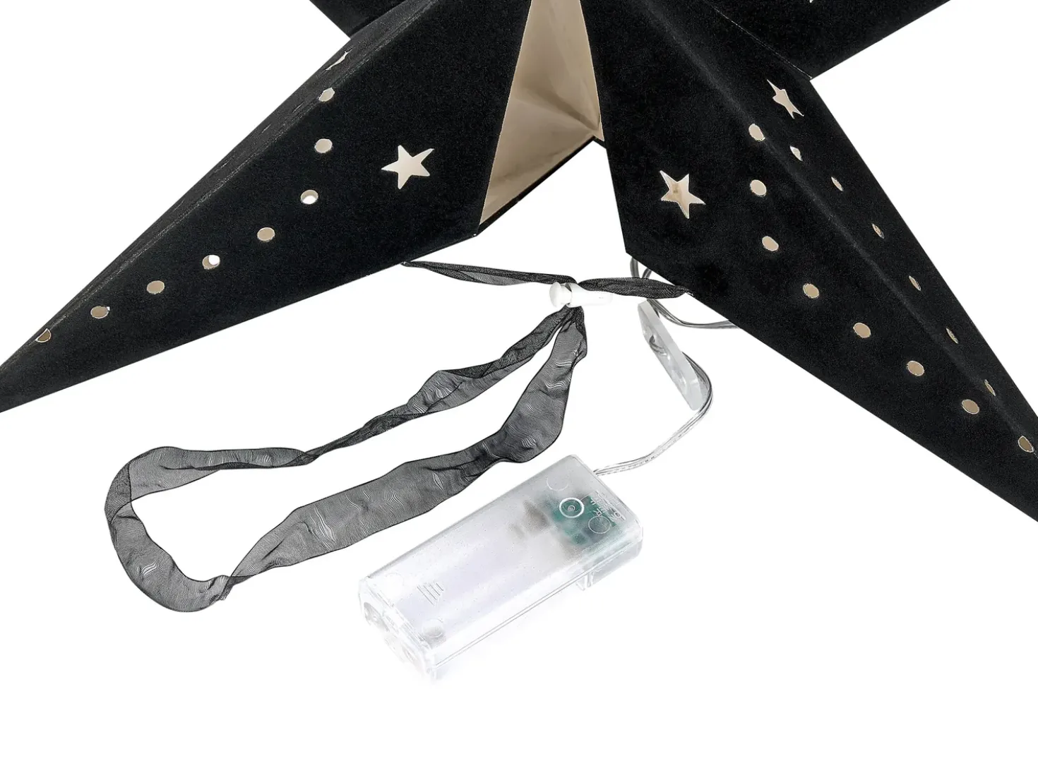 Set di 2 decorazioni da appendere LED MOTTI Stella 45 cm Nero