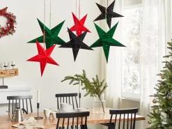 Set di 2 decorazioni da appendere LED MOTTI Stella 45 cm Nero