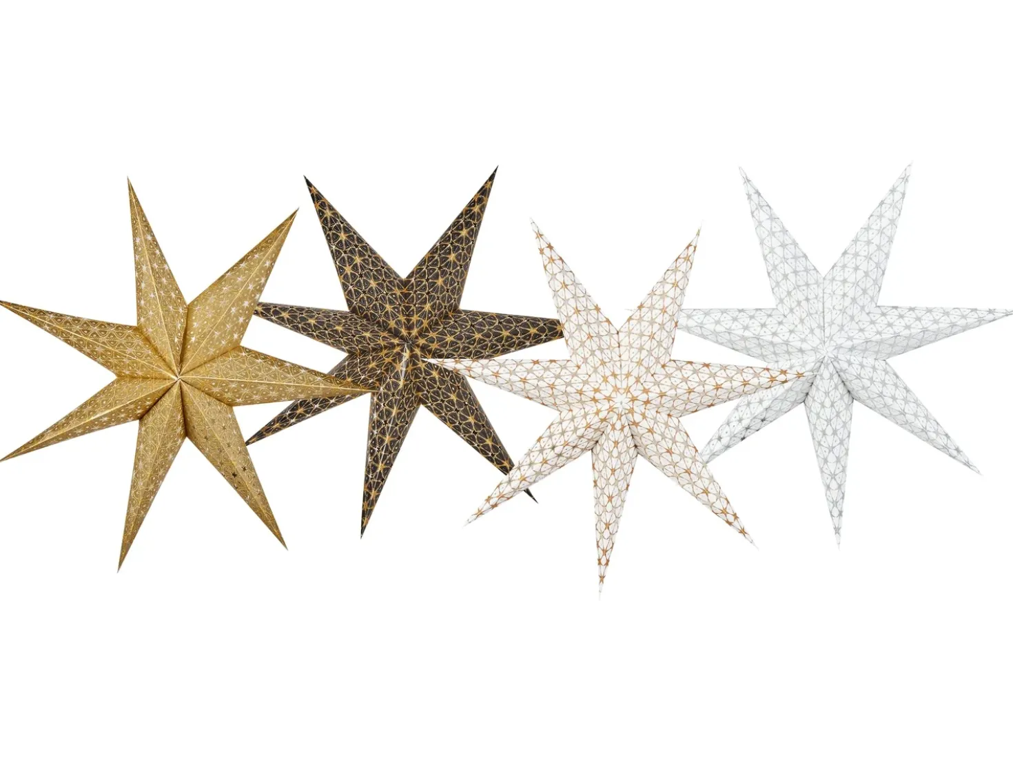 Set di 4 decorazioni da appendere LED TRISUL Stella 60 cm Multicolore
