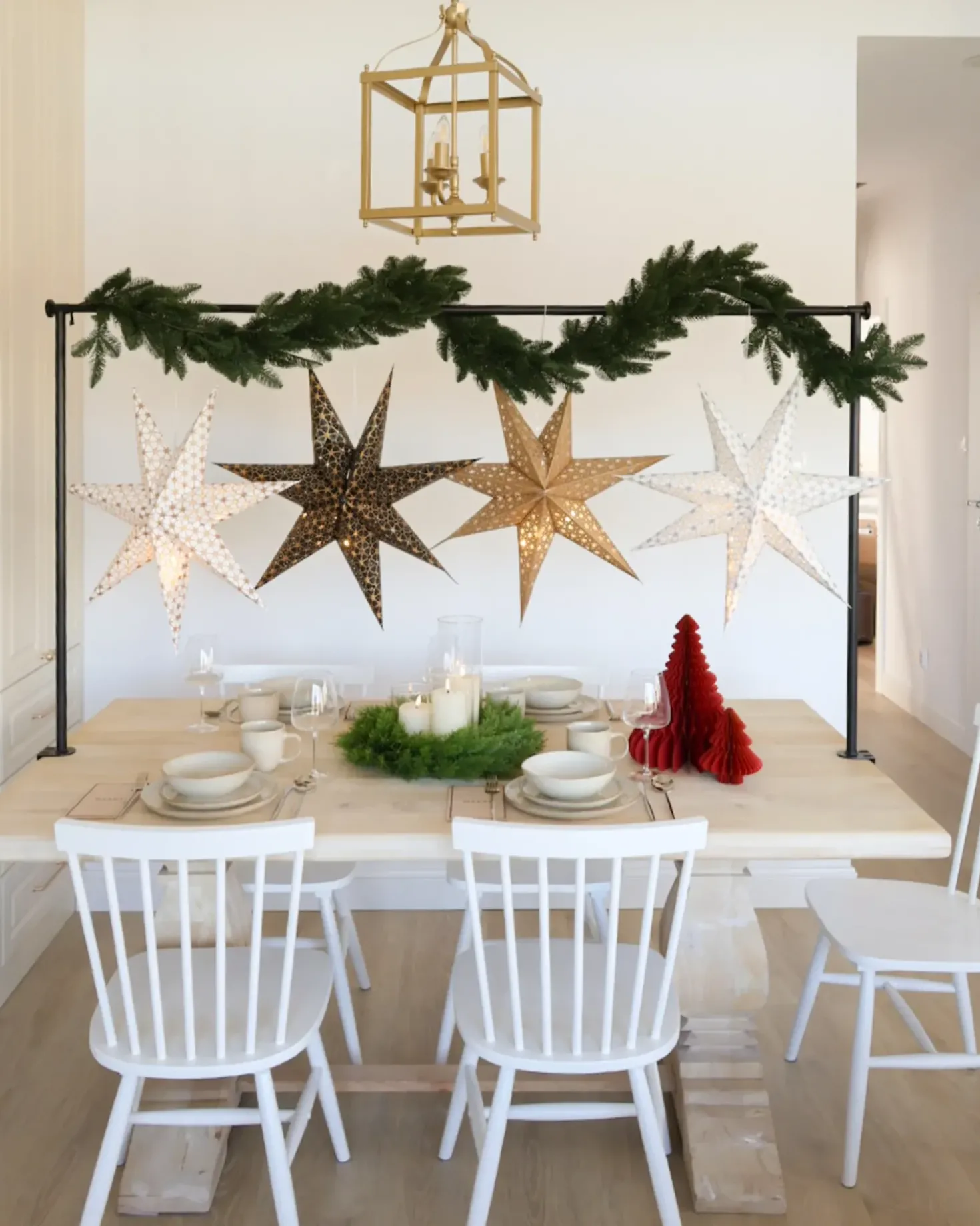 Set di 4 decorazioni da appendere LED TRISUL Stella 60 cm Multicolore