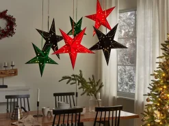 Set di 2 decorazioni da appendere LED MOTTI Stella 60 cm Rosso
