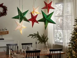 Set di 2 decorazioni da appendere LED MOTTI Stella 45 cm Bianco