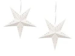 Set di 2 decorazioni da appendere LED MOTTI Stella 45 cm Bianco