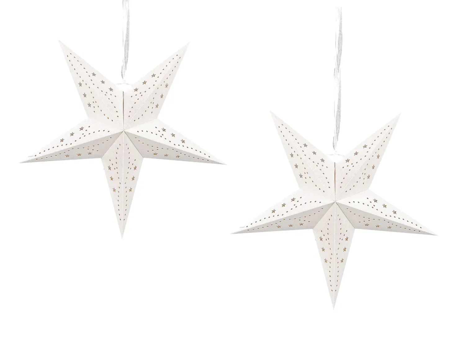 Set di 2 decorazioni da appendere LED MOTTI Stella 45 cm Bianco