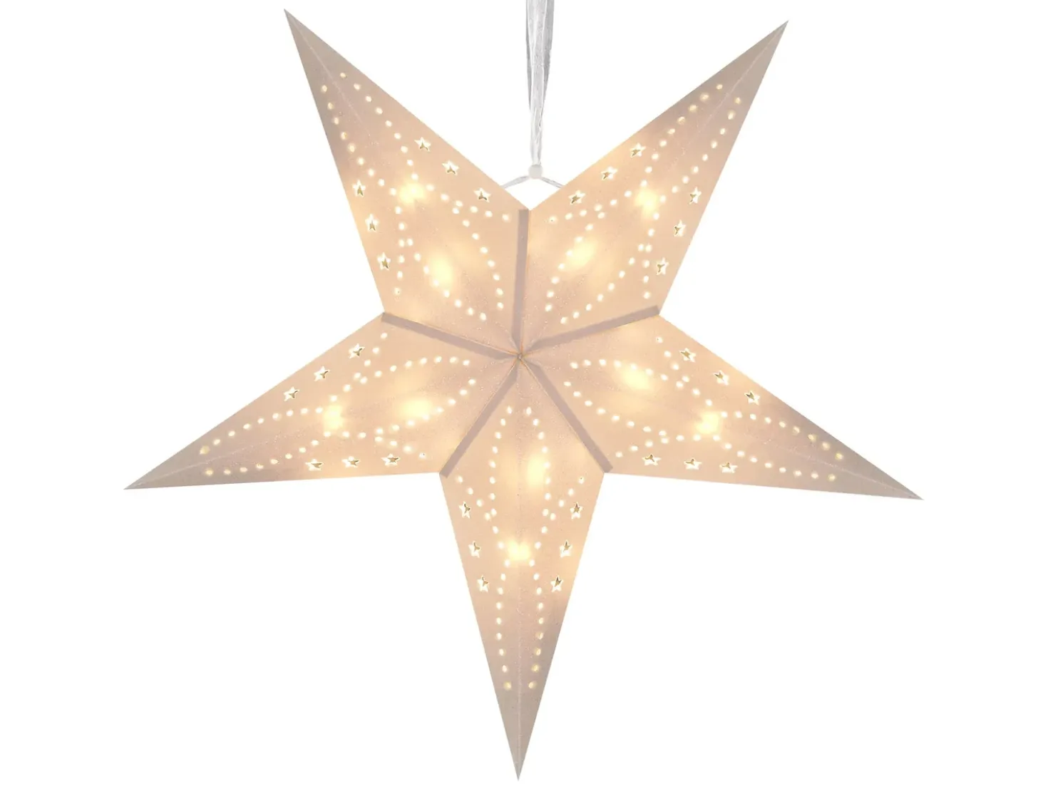 Set di 2 decorazioni da appendere LED MOTTI Stella 45 cm Bianco