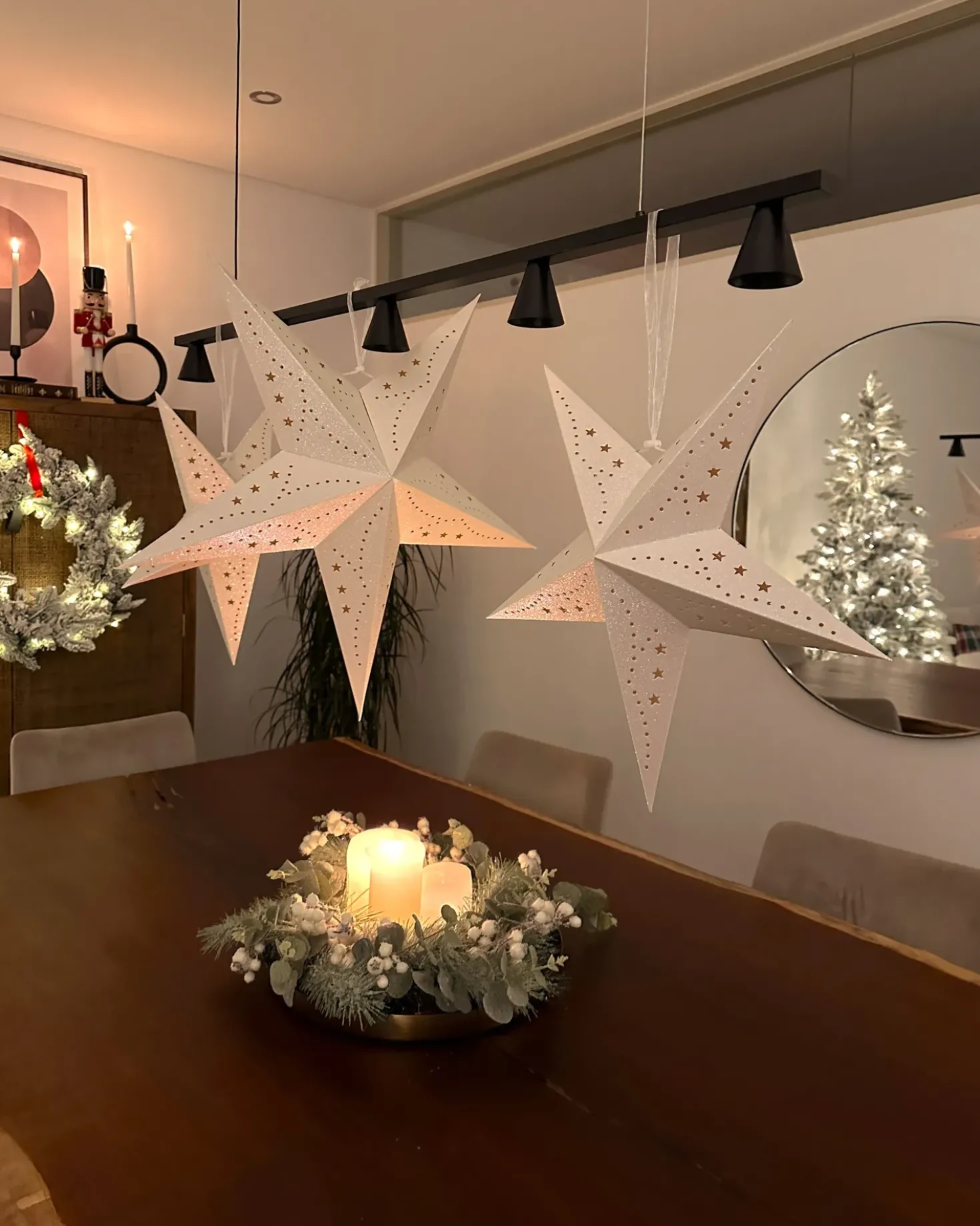 Set di 2 decorazioni da appendere LED MOTTI Stella 45 cm Bianco