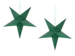 Set di 2 decorazioni da appendere LED MOTTI Stella 45 cm Verde smeraldo