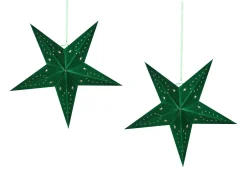 Set di 2 decorazioni da appendere LED MOTTI Stella 45 cm Verde smeraldo