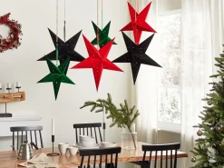 Set di 2 decorazioni da appendere LED MOTTI Stella 45 cm Verde smeraldo