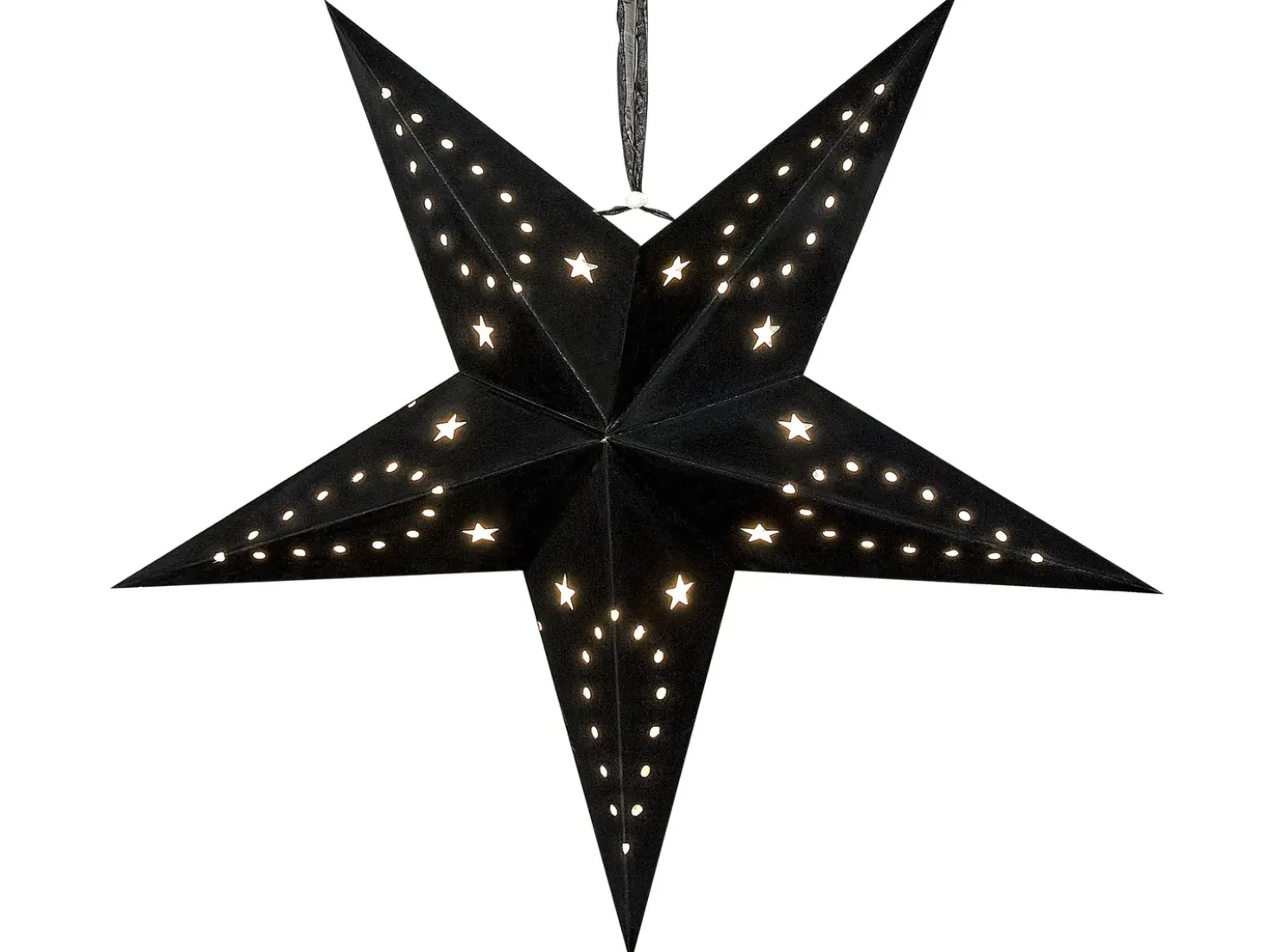 Set di 2 decorazioni da appendere LED MOTTI Stella 60 cm Nero