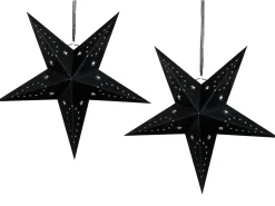 Set di 2 decorazioni da appendere LED MOTTI Stella 60 cm Nero