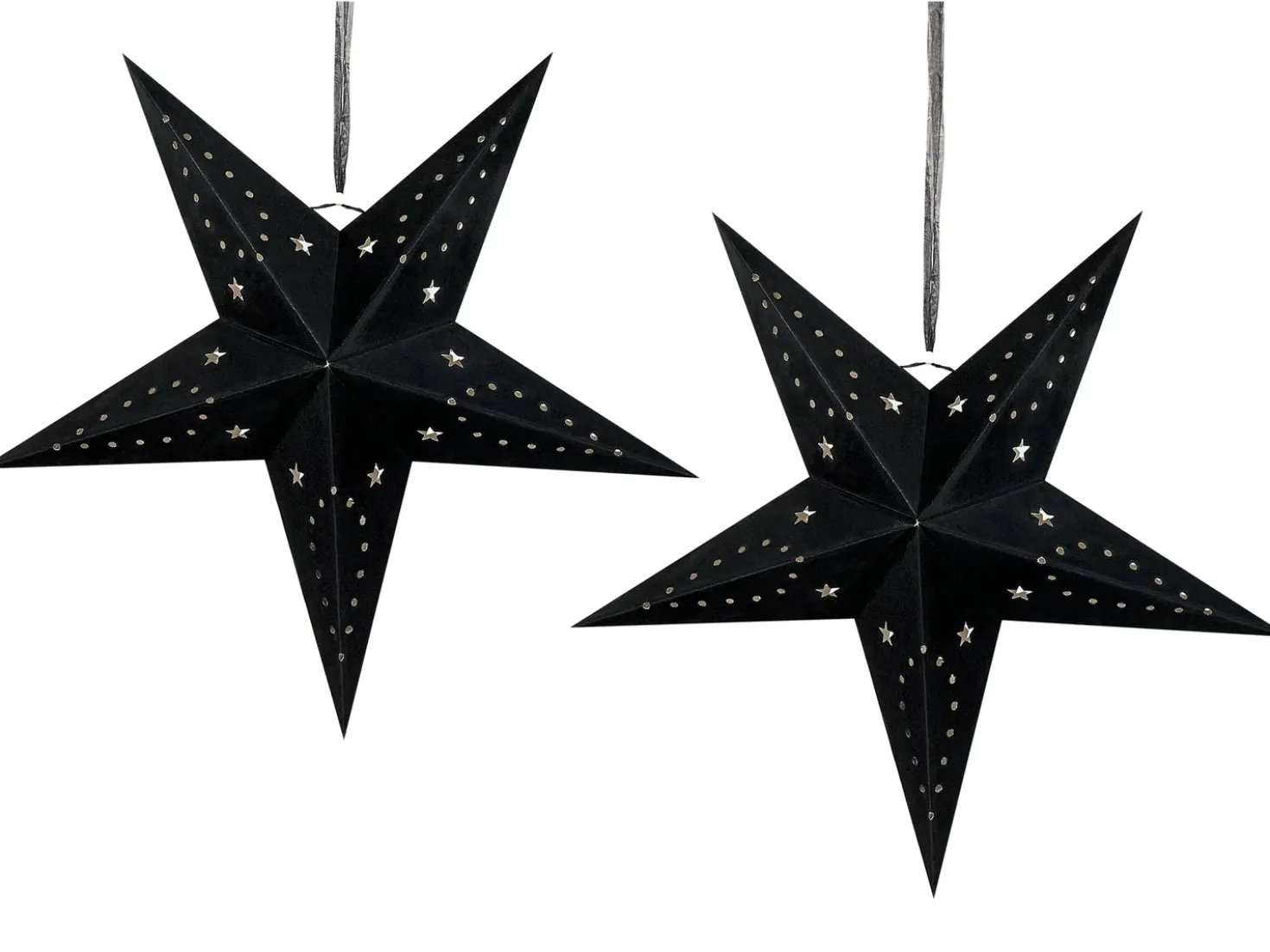 Set di 2 decorazioni da appendere LED MOTTI Stella 60 cm Nero