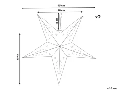 Set di 2 decorazioni da appendere LED MOTTI Stella 45 cm Rosso