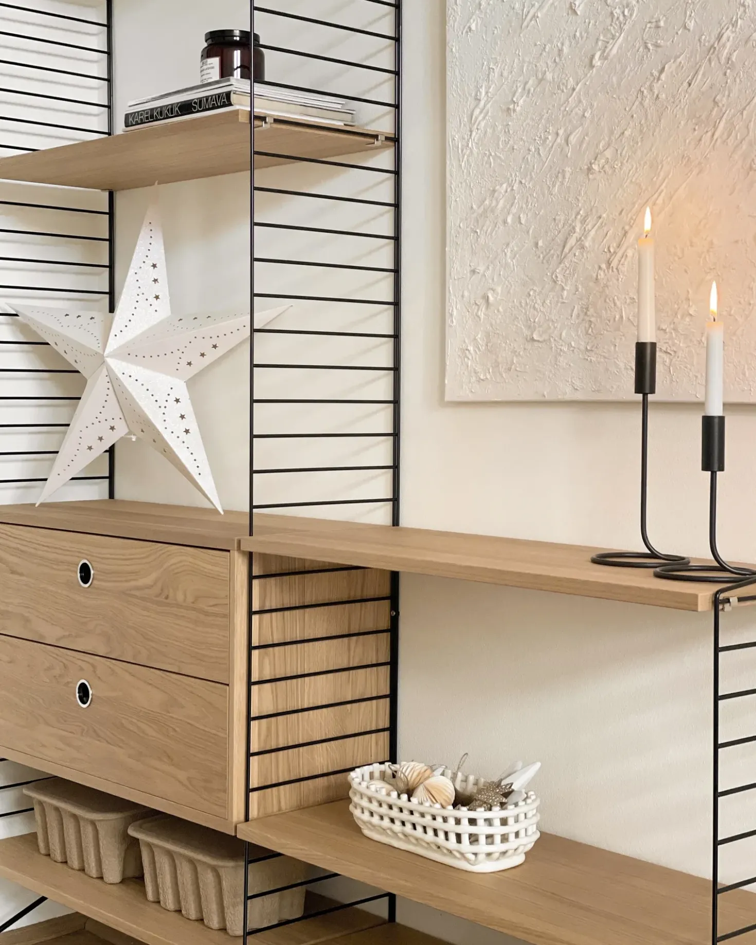 Set di 2 decorazioni da appendere LED MOTTI Stella 60 cm Bianco