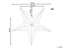 Set di 2 decorazioni da appendere LED MOTTI Stella 60 cm Bianco