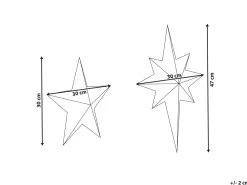Set di 2 decorazioni da appendere BLASJON Stella 30/47 cm Oro
