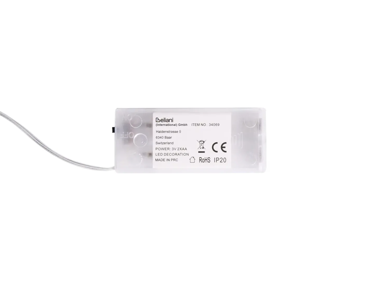 Set di 3 decorazioni da appendere LED KEITELE Ghirlanda 25/30/35 cm Bianco