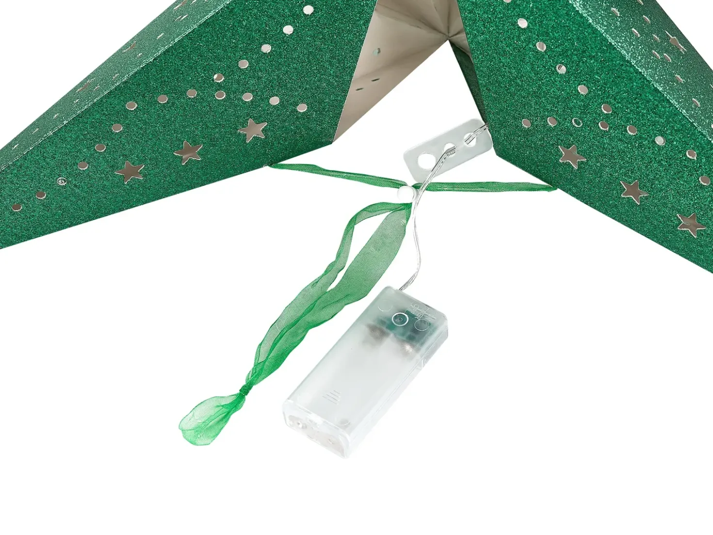 Set di 2 decorazioni da appendere LED MOTTI Stella 60 cm Verde smeraldo