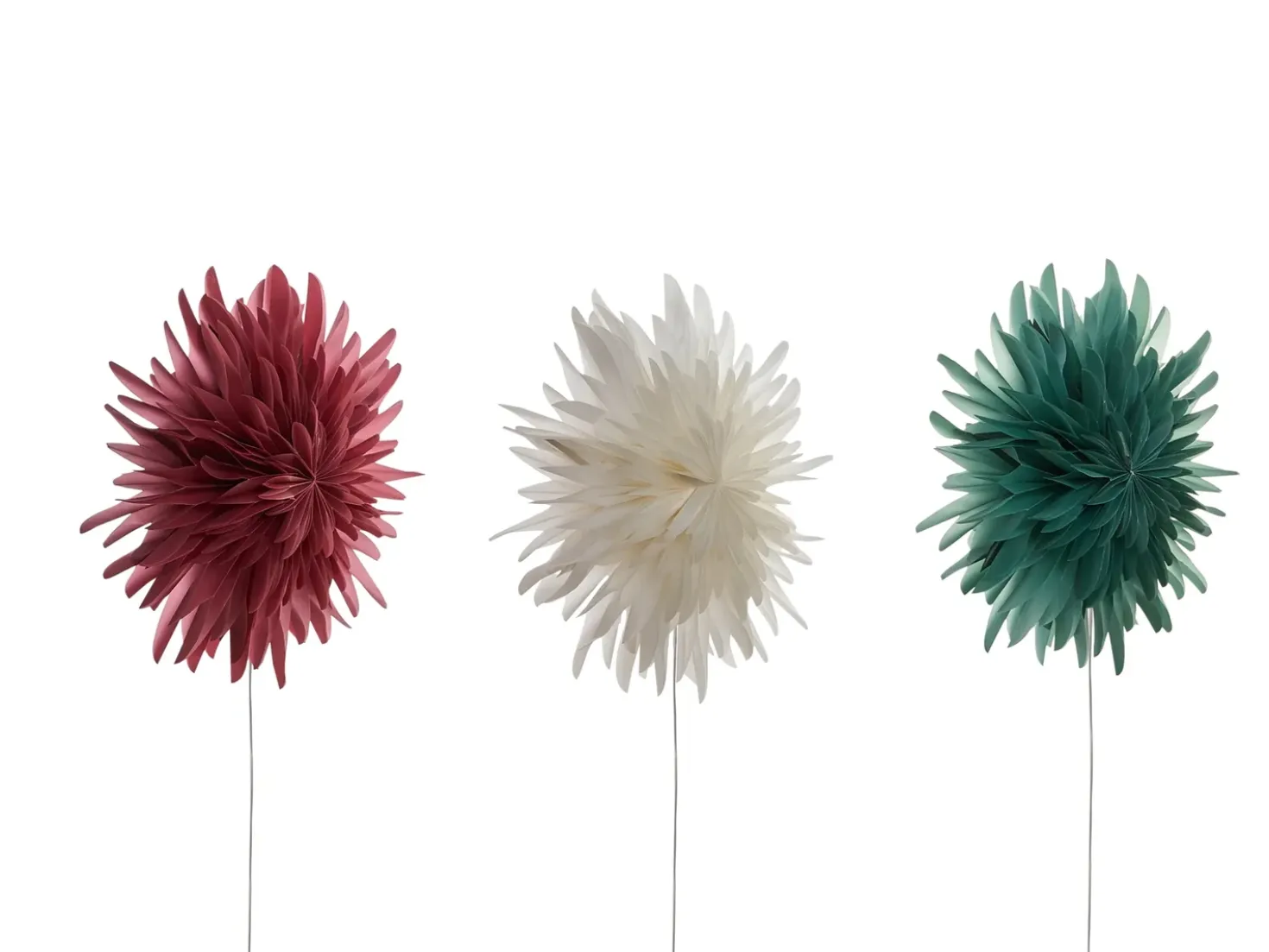 Set di 3 decorazioni da appendere LED GROVLAN Stella 41 cm Multicolore