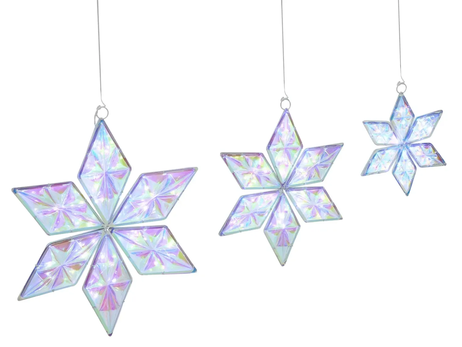 Set di 3 decorazioni da appendere RENSJON Stella 25/35/46 cm Multicolore