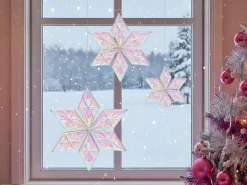 Set di 3 decorazioni da appendere RENSJON Stella 25/35/46 cm Multicolore