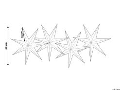 Set di 4 decorazioni da appendere LED KAMET Stella 60 cm Multicolore