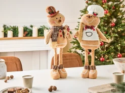 Set di 2 decorazioni natalizie EIKEREN Omino di pan di zenzero 55 cm Marrone