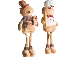 Set di 2 decorazioni natalizie EIKEREN Omino di pan di zenzero 55 cm Marrone